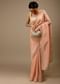 Apricot Blush Saree In Dupion Silk With Gotta Patti Embroidered Floral Buttis And Border Design