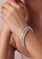 92.5 Sterling Silver Bangles With Zirconia Stones Set of 2