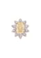 92.5 Sterling Silver Ring Embedded with Yellow Stone And Faux Diamonds