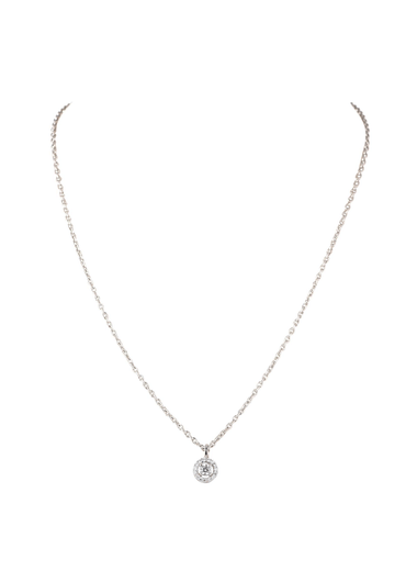 92.5 Sterling Silver Short Necklace Studded With Faux Diamonds