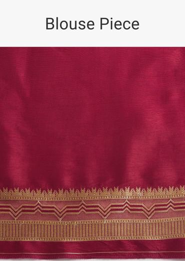 Burgundy Pink Dola Silk Saree With All Over Zari Work