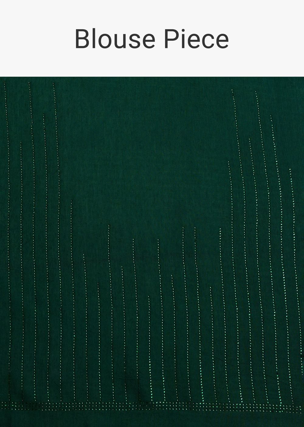 Dark Green Tissue Saree With Thread And Stone Embroidery And Unstitched Blouse