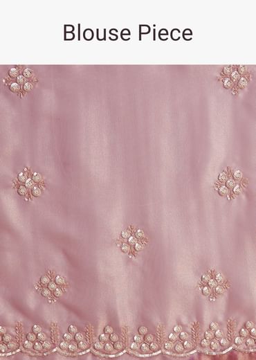 Lavender Tissue Saree Embroidered With Sequins And Cutdana