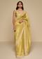 Lemon Yellow Tissue Saree With Heavy Embroidery
