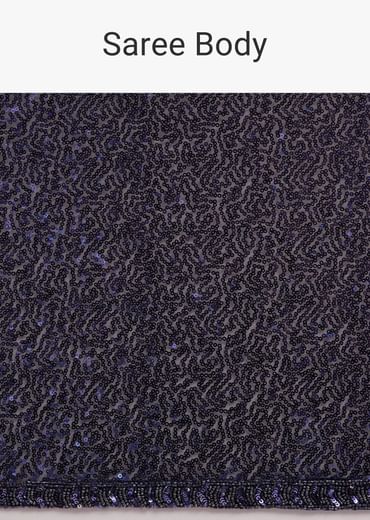 Navy Blue Heavy Sequins Saree
