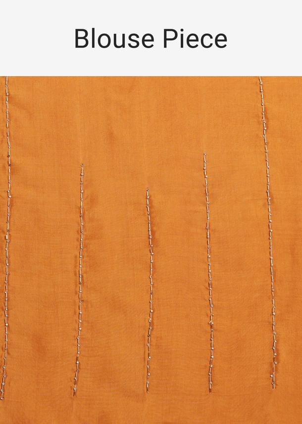 Ombre Orange Jacquard Saree With Cutdana And Stone Embroidery