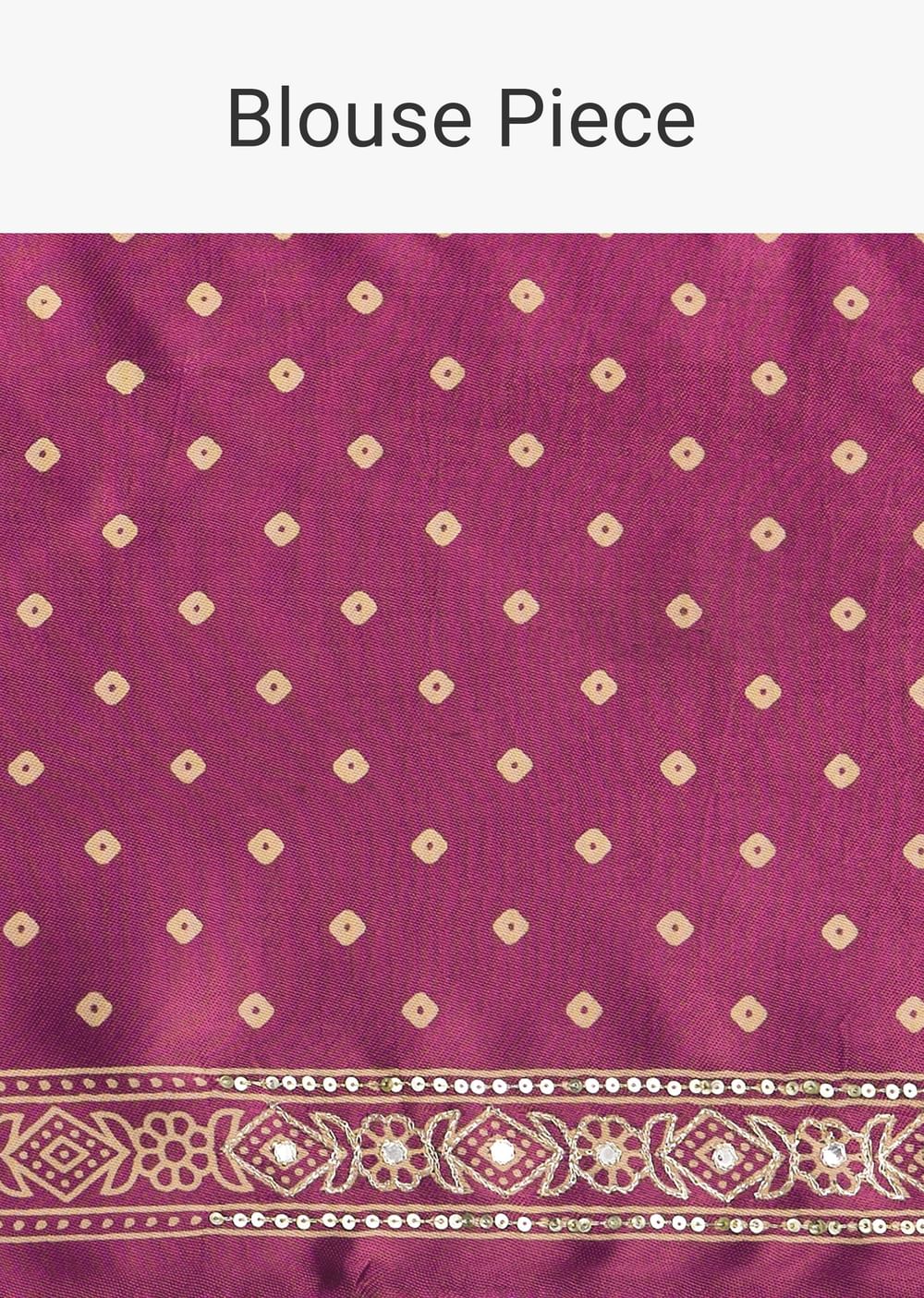 Purple Ajrakh Printed Saree With Mirror Border
