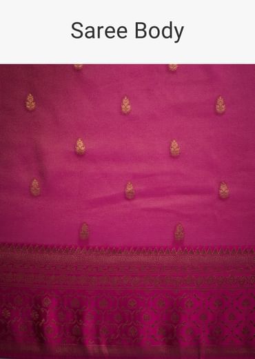 Rani Pink Tissue Silk Saree With Butti Work