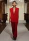 Red Tussar Indo Western Set For Men With Beaded Gilet