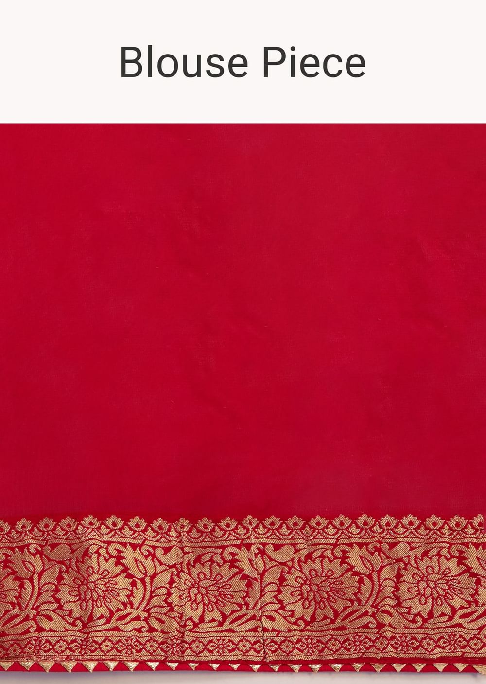 Red Banarasi Georgette Saree With Bandhani Weave And Unstitched Blouse Piece