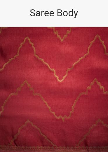 Punch Pink Dola Silk Saree With Zari Accents On Pallu And Border