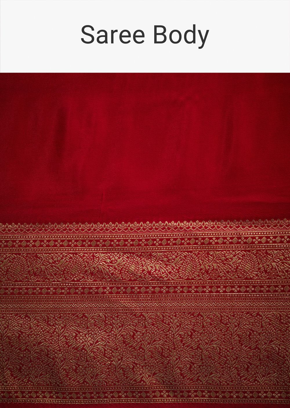 Red Dola Silk Saree With Zari Woven Border And Pallu