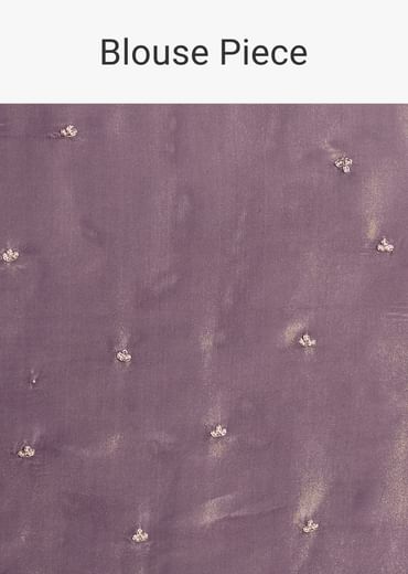 Regal Purple Saree With Mirror and Stone Scallop Border