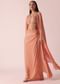 Peach Jacket And Dhoti Set With Mirror Work