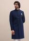 Blue Sherwani With Moti Embroidered Collar For Men