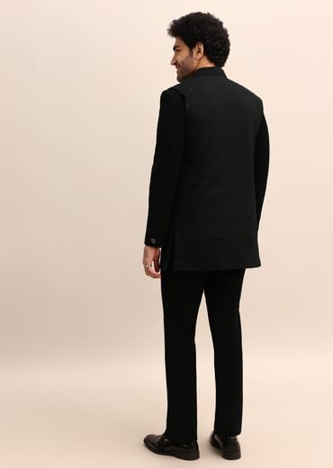 Black Velvet 3 Pc Jodhpuri Suit