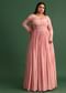 Soft Pink Embroidered Anarkali Suit With Choker Dupatta