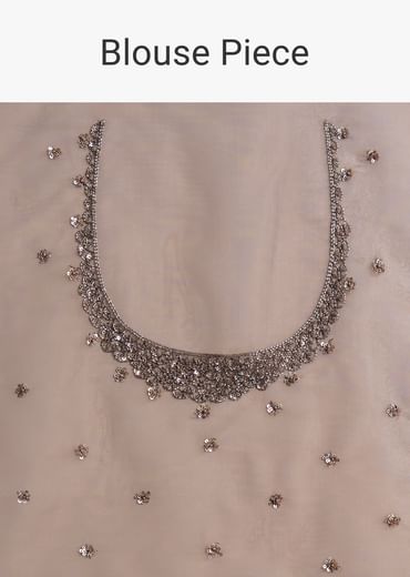 Brown Tissue Saree With Cutdana And Sequin Work Brown Tissue Saree With Cutdana And Sequin Work