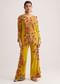 Mustard Silk Kurta Palazzo Set With Resham And Zari Embroidery