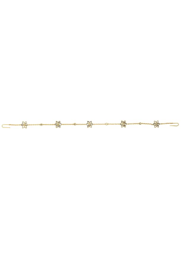 Gold Phool Sitara Maatha Patti With Mirror Polki