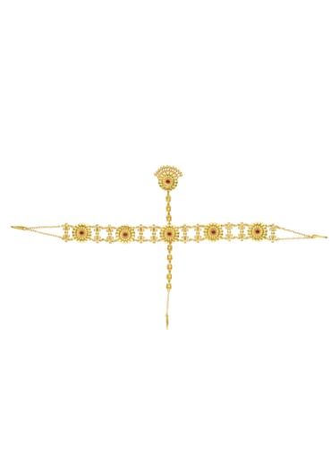 Antique Gold Maatha Patti With Zircon Embellishments