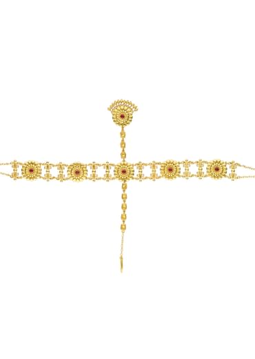 Antique Gold Maatha Patti With Zircon Embellishments