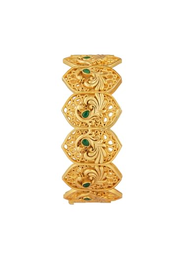 Antique Gold Bangle With Zircon Accents