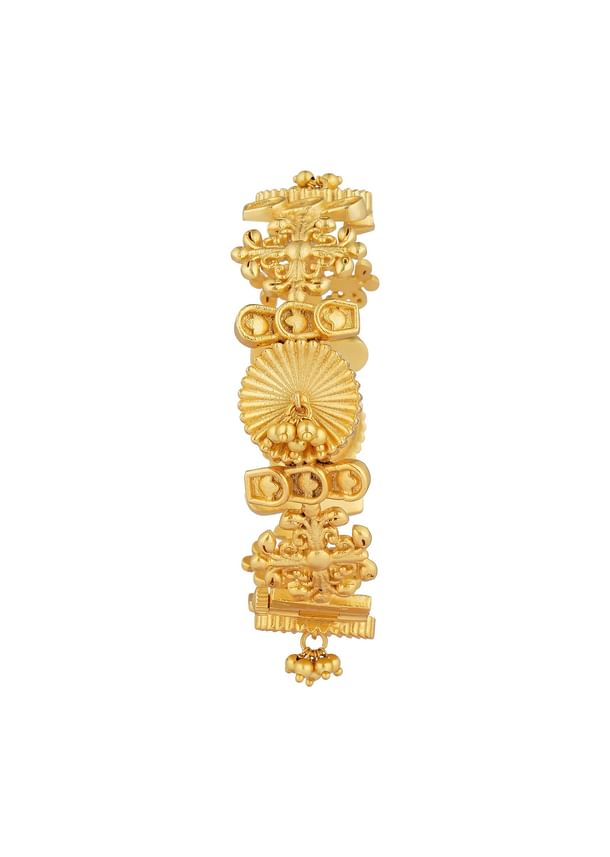 Antique Gold Bangle With Ornamental Motifs Antique Gold Bangle With Ornamental Motifs