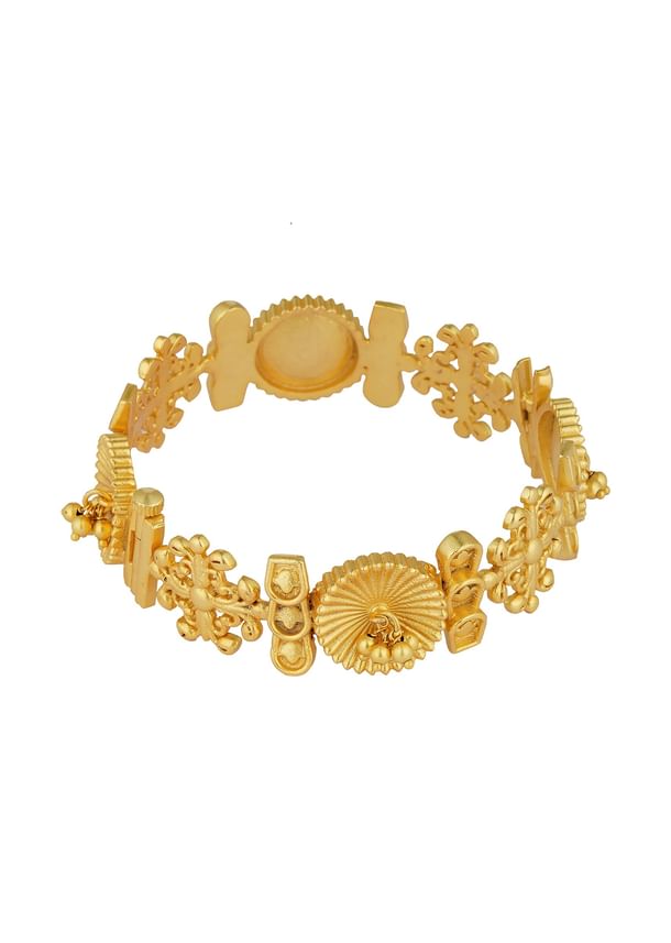 Antique Gold Bangle With Ornamental Motifs Antique Gold Bangle With Ornamental Motifs
