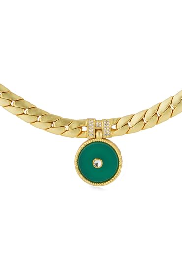 Green Onyx Link Necklace