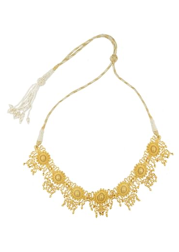 Antique Gold Choker Necklace With Zircon Details