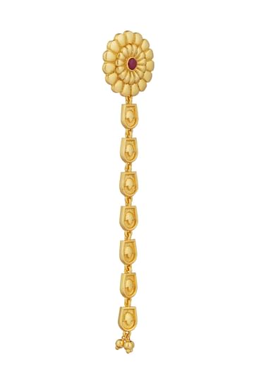 Antique Gold Floral Legacy Statement Earrings With Chain Detailing