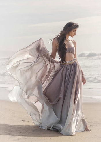 <p>Brown Cowl Lehenga</p>
