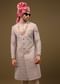 Angel Fall Blue Silk Sherwani Set In Sequins And Threadwork