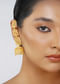 Antique Gold Bareilly Jhumka Earrings With Layered Dome Design