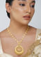 Antique Gold Pendant Necklace With Traditional Chola Inspired Design