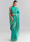 Aqua Blue Dola Silk Woven Saree With Floral Jaal Work