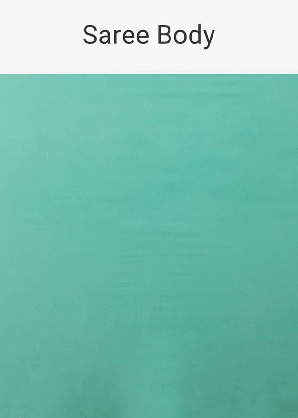 Aqua Blue Crepe Saree With Fancy Sleeves Organza Blouse Aqua Blue Crepe Saree With Fancy Sleeves Organza Blouse