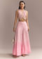 Baby Pink Silk Crop Top And Palazzo Set With Intricate Embroidery