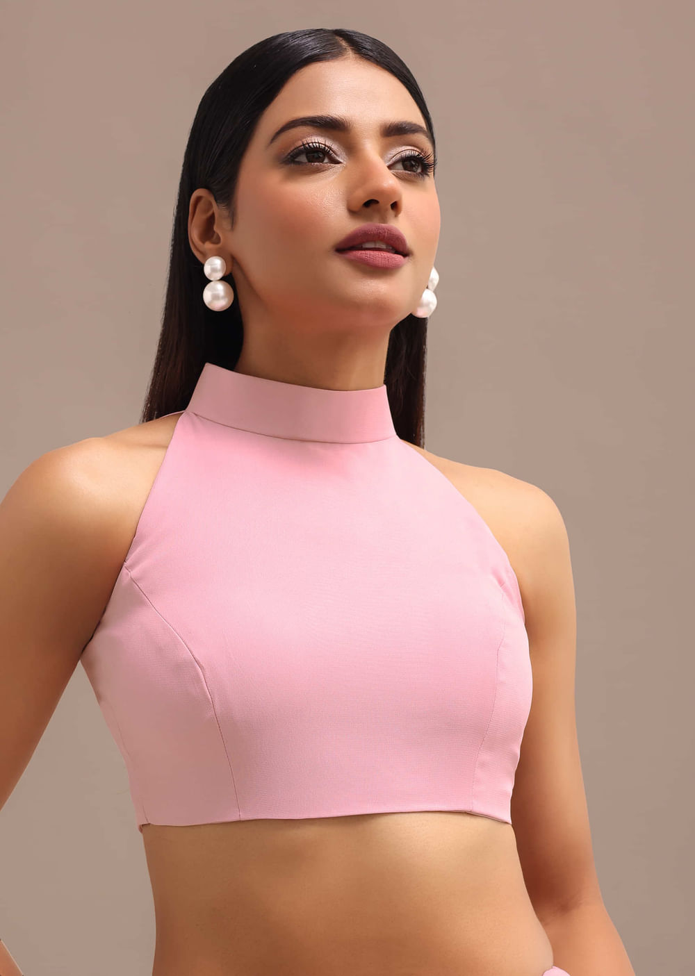 Baby Pink Georgette Chikankari Saree With Unstitched Blouse