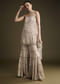 Beige Chinon Sharara Suit With Sequins And Moti Work