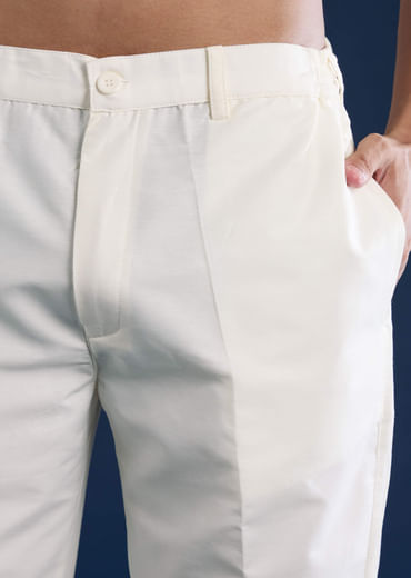 Beige Geometric Print Velvet Jacket and Ombre Kurta Set