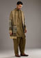 Beige Modal Linen Kurta Jacket Set For Men With Hand Block Ajrakh Print