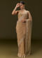Beige Net Saree With All Over Heavy Embroidery