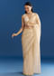Beige Organza Tissue Saree With Embroidered Scallop