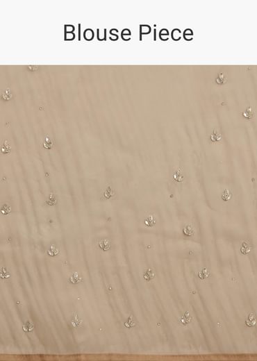 Beige Shaded Glass Tissue Saree With Stone Embellishment