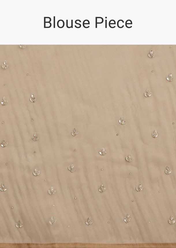 Beige Shaded Glass Tissue Saree With Stone Embellishment