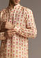 Beige Silk Designer Kurta For Men With Floral Print