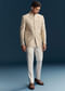 Beige Silk Jodhpuri Suit For Men With Embroidery