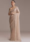 Beige Tissue Embroidered Saree With Cutwork Border